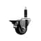 Service Caster 3'' Black Poly Swivel 1'' Expanding Stem Caster with Brake SCC-EX20S314-PPUB-BLK-PLB-1 - alternate 1